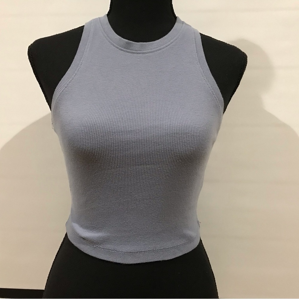 Women's Sleeveless Ribbed Top - blue